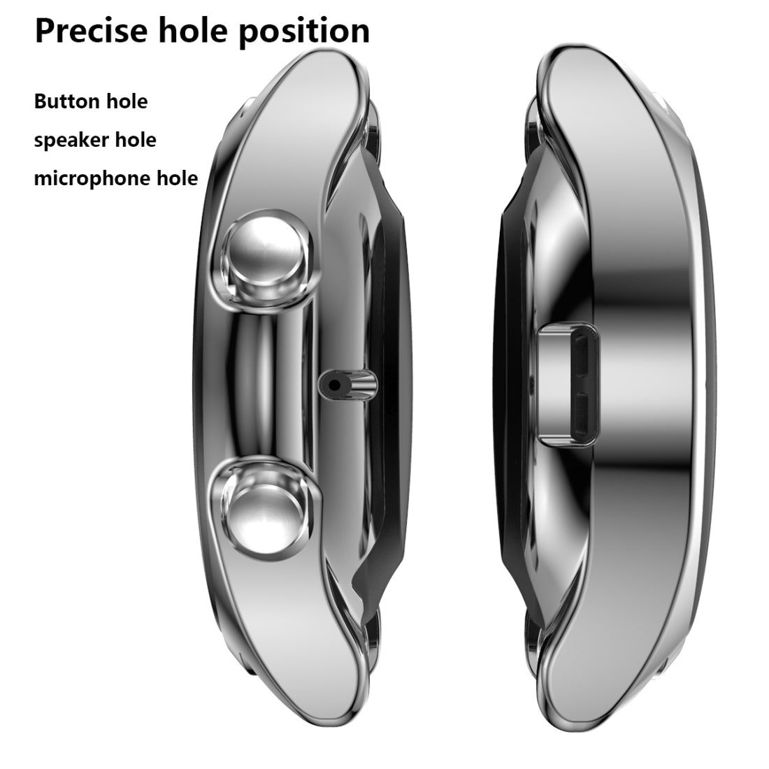 For-Samsung-Galaxy-Watch-3-45mm-Electroplating-Hollow-Half-pack-TPU-Protective-Case(Gray)