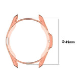 For-Samsung-Galaxy-Watch-3-45mm-Electroplating-Hollow-Half-pack-TPU-Protective-Case(Gray)