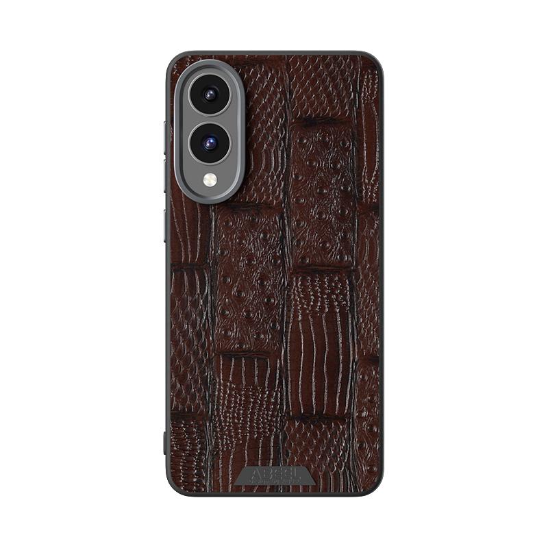 For-Samsung-Galaxy-S25-Edge-5G-ABEEL-Beast-Pattern-6D-Micro-Embossed-MagSafe-Genuine-Leather-Phone-Case(Brown)