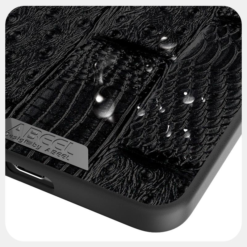 For-Samsung-Galaxy-S25-Edge-5G-ABEEL-Beast-Pattern-6D-Micro-Embossed-MagSafe-Genuine-Leather-Phone-Case(Brown)