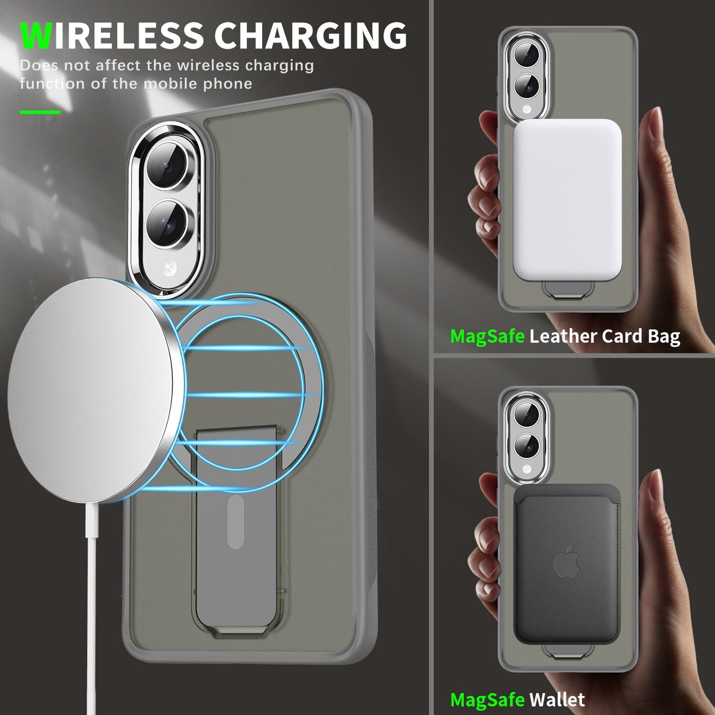 For-Samsung-Galaxy-S25-Edge-5G-Acrylic-Hybrid-TPU-MagSafe-Holder-Phone-Case(Titanium-Grey)