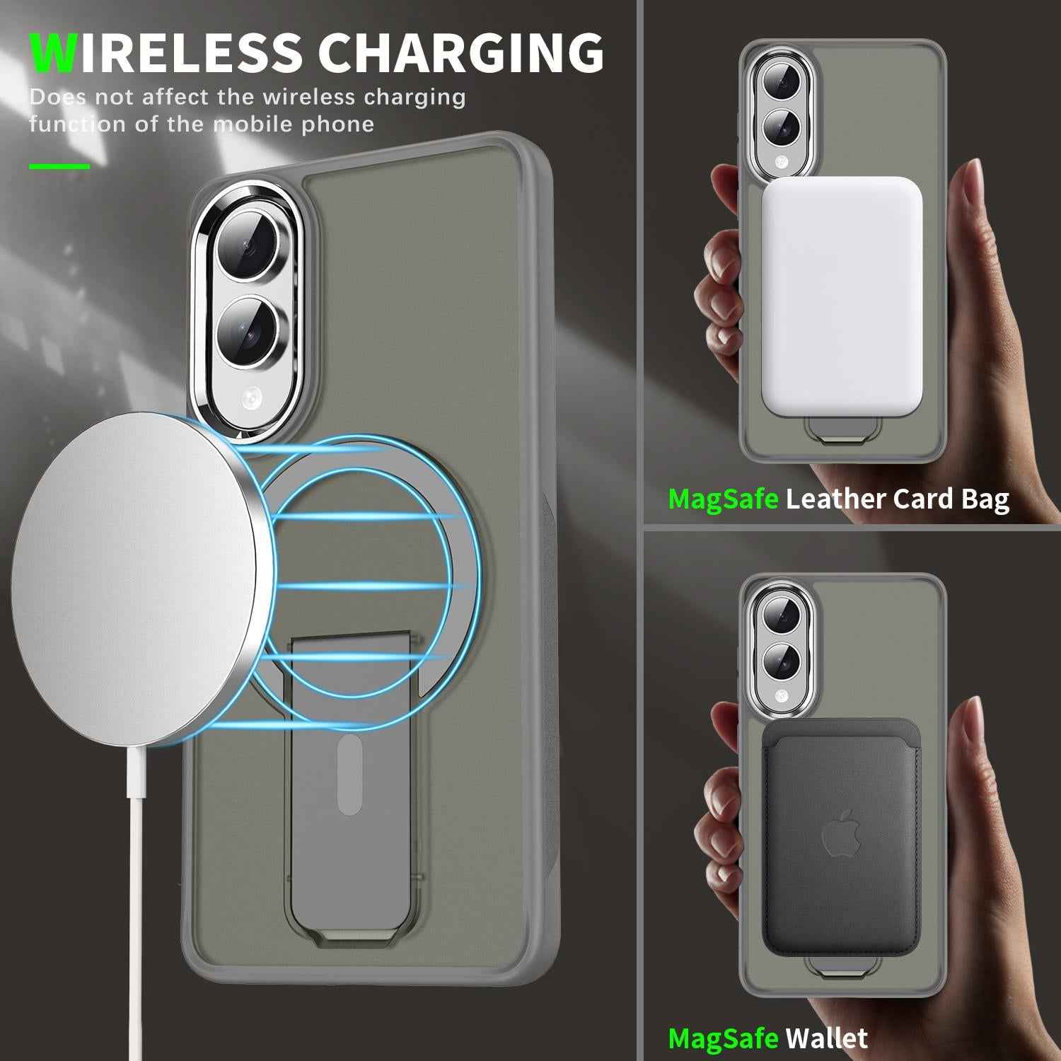 For-Samsung-Galaxy-S25-Edge-5G-Acrylic-Hybrid-TPU-MagSafe-Holder-Phone-Case(Titanium-Grey)