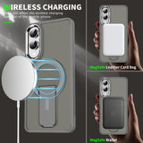 For-Samsung-Galaxy-S25-Edge-5G-Acrylic-Hybrid-TPU-MagSafe-Holder-Phone-Case(Gold)