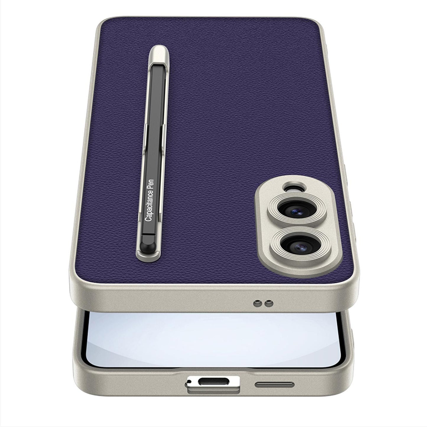For-Samsung-Galaxy-S25-Edge-5G-GKK-Metal-Paint-Skin-Feel-Leather-Phone-Case-with-Pen(Carbon-Fiber-Black)