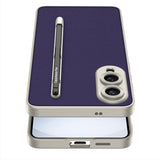 For-Samsung-Galaxy-S25-Edge-5G-GKK-Metal-Paint-Skin-Feel-Leather-Phone-Case-with-Pen(Carbon-Fiber-Black)