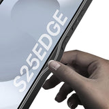 For-Samsung-Galaxy-S25-Edge-5G-GKK-Metal-Paint-Skin-Feel-Leather-Phone-Case-with-Pen(Carbon-Fiber-Black)