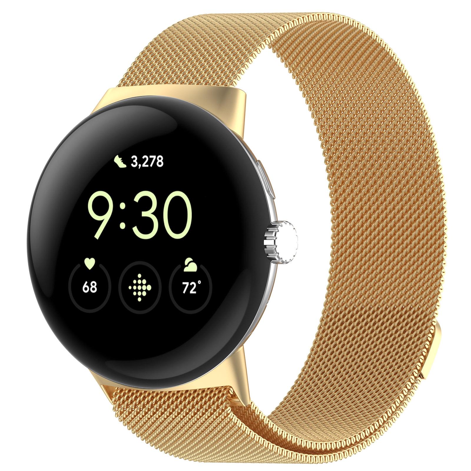 For-Google-Pixel-Watch-4-/-Watch-3-45mm-xDfind-Milanese-Metal-Magnetic-Watch-Band(Gold)