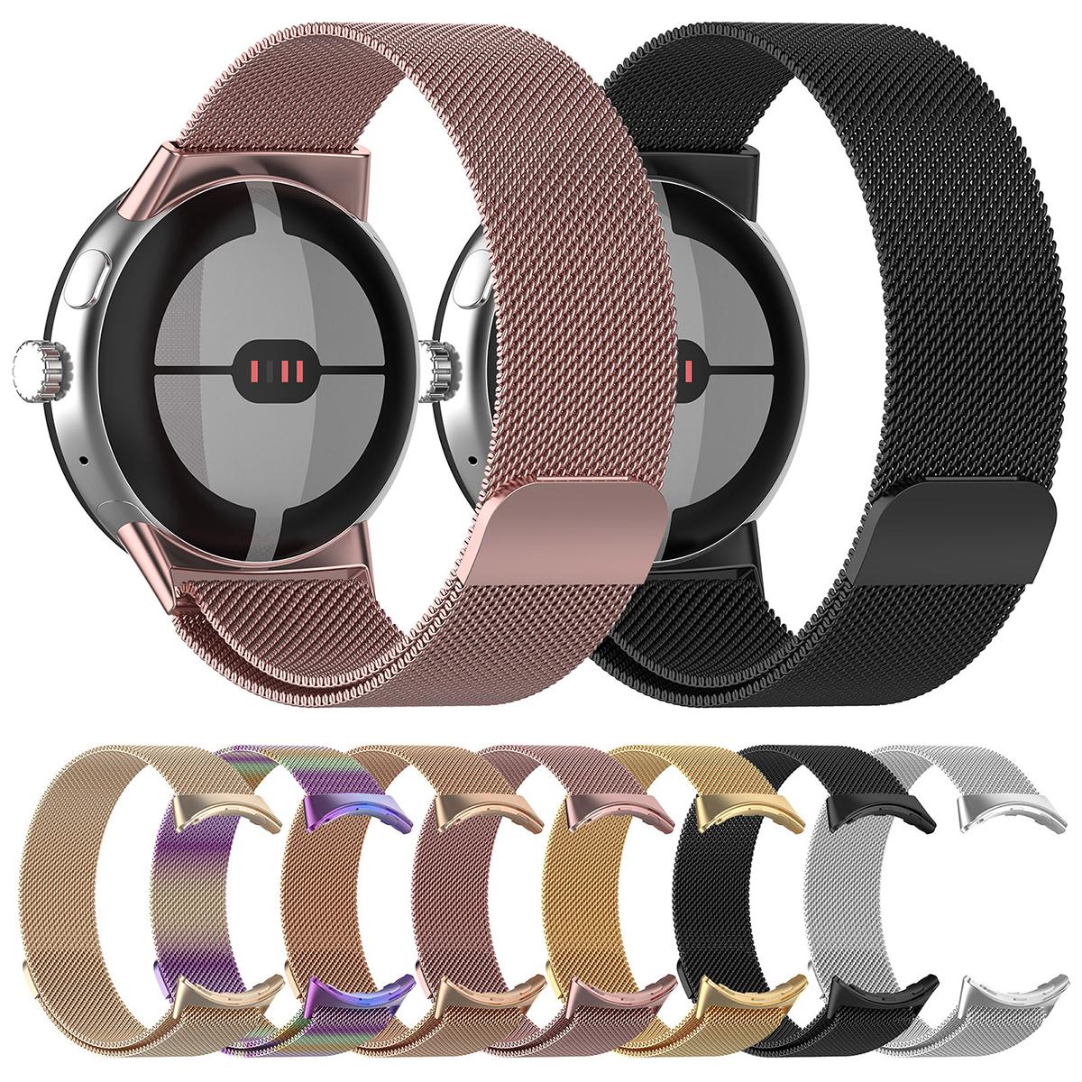 For-Google-Pixel-Watch-4-/-Watch-3-45mm-xDfind-Milanese-Metal-Magnetic-Watch-Band(Gold)