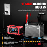 FOXSUR-FBC1206F-12V-6A-Car-Motorcycle-Battery-Charger-Smart-Repair-Multi-function-Charger,-EU-Plug(Red)