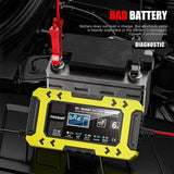 FOXSUR-FBC1206F-12V-6A-Car-Motorcycle-Battery-Charger-Smart-Repair-Multi-function-Charger,-EU-Plug(Yellow)