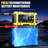 FOXSUR-FBC1206F-12V-6A-Car-Motorcycle-Battery-Charger-Smart-Repair-Multi-function-Charger,-EU-Plug(Yellow)