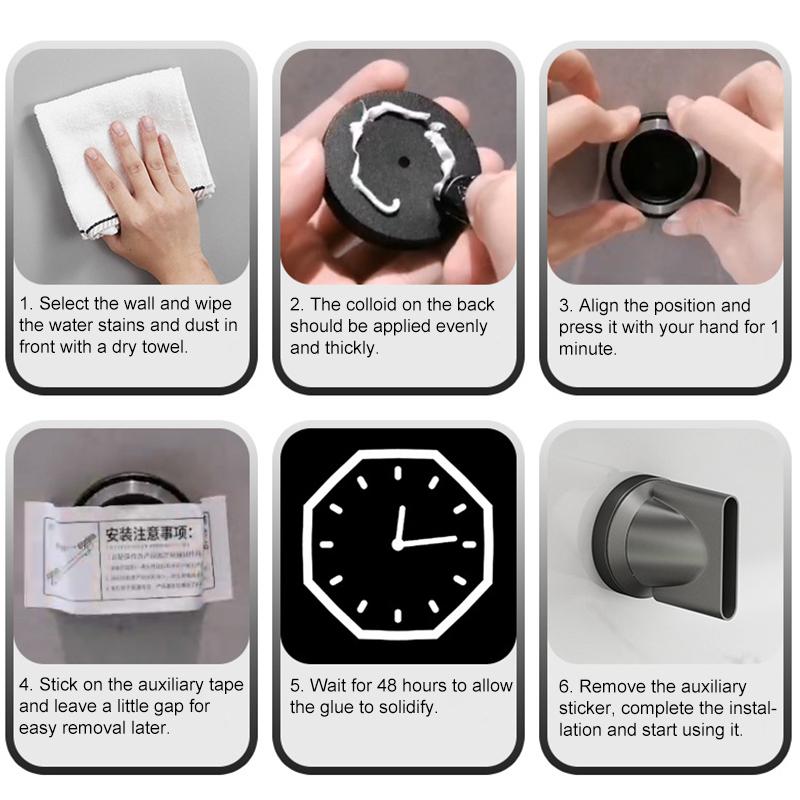 Aluminum Air Nozzle Stand For Dyson / Laifen Hairdryer(Black Gold)