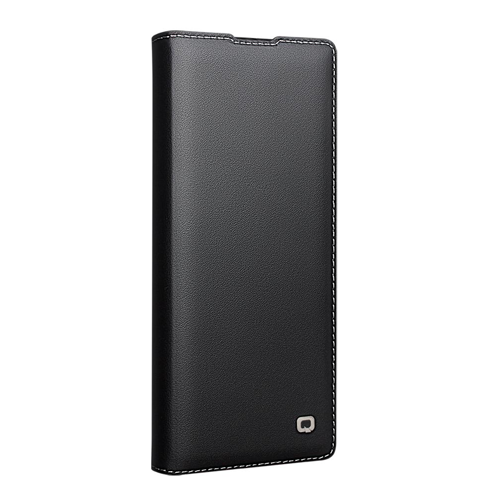For-Samsung-Galaxy-Z-Fold7-5G-QIALINO-Plain-Weave-Texture-Genuine-Leather-Phone-Case(Black)