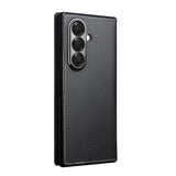 For-Samsung-Galaxy-Z-Fold7-5G-QIALINO-Plain-Weave-Texture-Genuine-Leather-Phone-Case(Black)