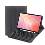 For-Samsung-Galaxy-Tab-S11-Candy-Color-TPU-Bluetooth-Keyboard-Leather-Tablet-Case-with-Pen-Holder(Black)