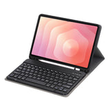 For-Samsung-Galaxy-Tab-S11-Candy-Color-TPU-Bluetooth-Keyboard-Leather-Tablet-Case-with-Pen-Holder(Black)