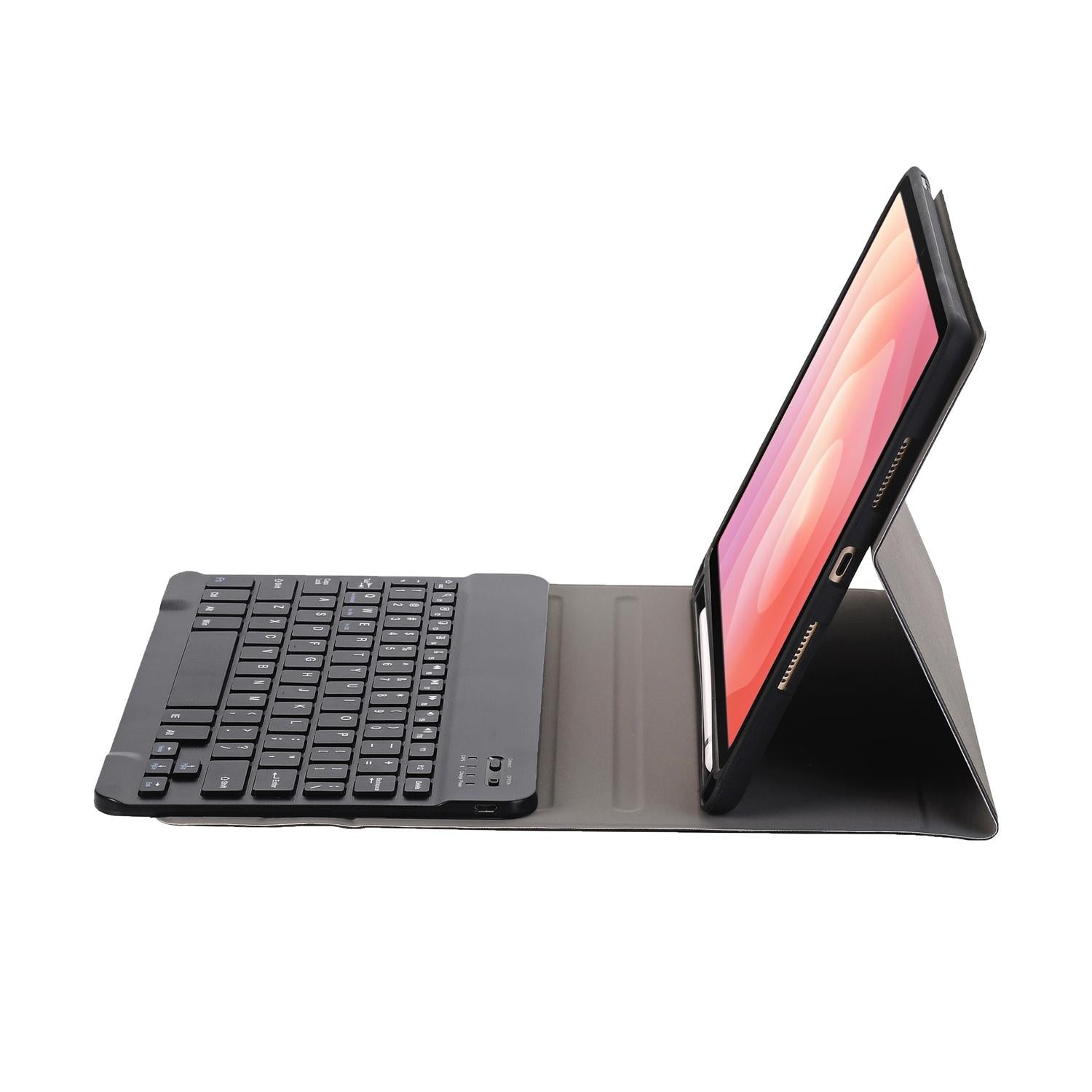 For-Samsung-Galaxy-Tab-S11-Candy-Color-TPU-Bluetooth-Keyboard-Leather-Tablet-Case-with-Pen-Holder(Black)