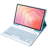 For-Samsung-Galaxy-Tab-S11-Candy-Color-TPU-Bluetooth-Keyboard-Leather-Tablet-Case-with-Pen-Holder(Ice-Blue)