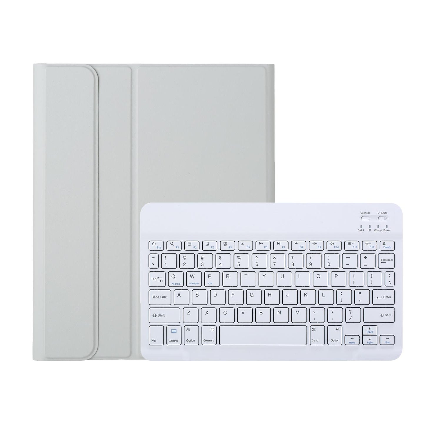 For-Samsung-Galaxy-Tab-S11-Candy-Color-TPU-Bluetooth-Keyboard-Leather-Tablet-Case-with-Pen-Holder(Grey)