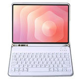 For-Samsung-Galaxy-Tab-S11-Candy-Color-TPU-Bluetooth-Keyboard-Leather-Tablet-Case-with-Pen-Holder(Grey)
