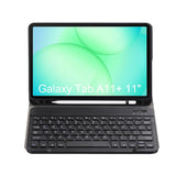 For-Samsung-Galaxy-Tab-A11+-Candy-Color-TPU-Bluetooth-Keyboard-Leather-Tablet-Case-with-Pen-Holder(Black)