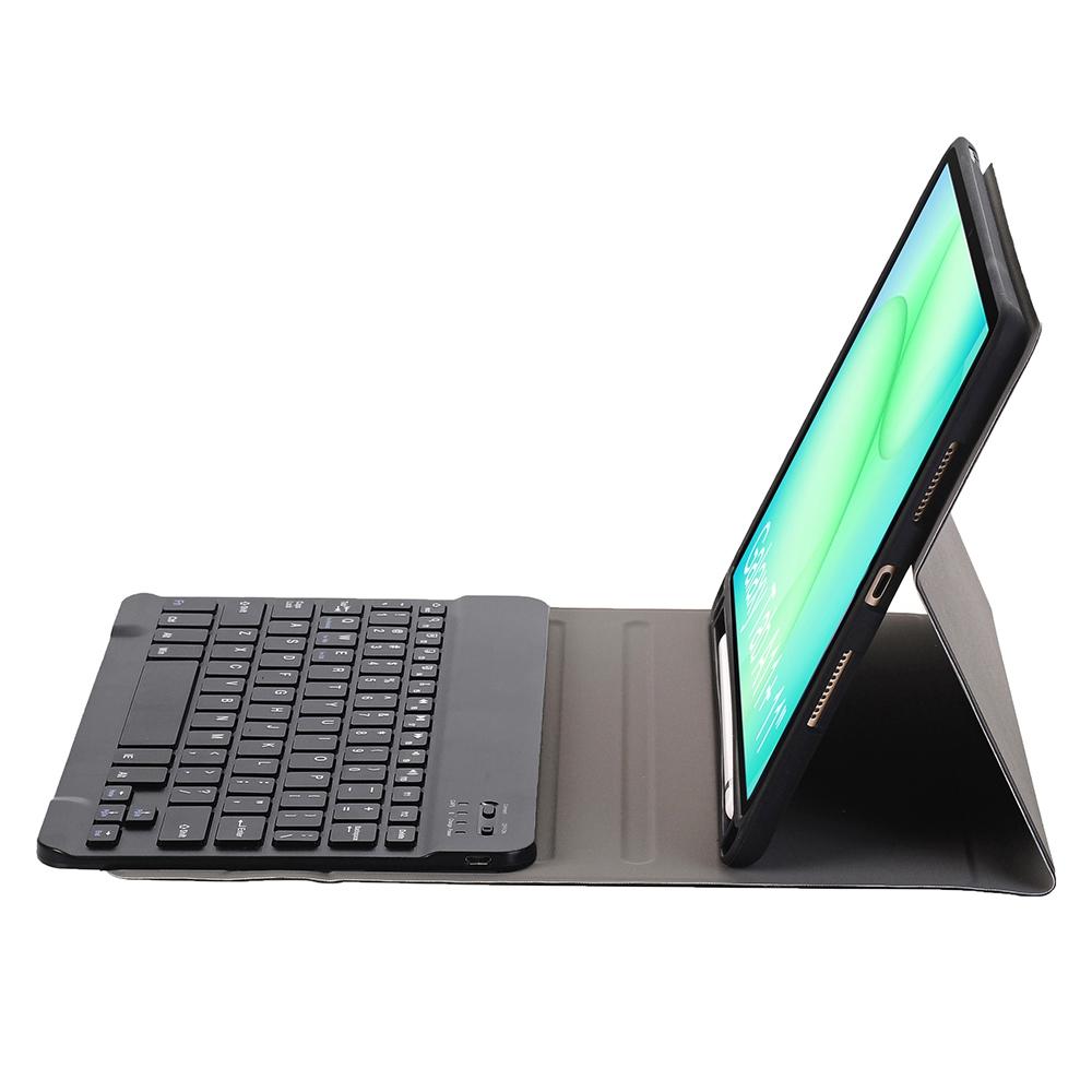 For-Samsung-Galaxy-Tab-A11+-Candy-Color-TPU-Bluetooth-Keyboard-Leather-Tablet-Case-with-Pen-Holder(Black)