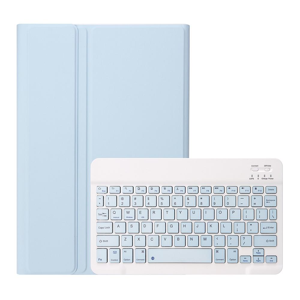 For-Samsung-Galaxy-Tab-A11+-Candy-Color-TPU-Bluetooth-Keyboard-Leather-Tablet-Case-with-Pen-Holder(Ice-Blue)