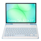 For-Samsung-Galaxy-Tab-A11+-Candy-Color-TPU-Bluetooth-Keyboard-Leather-Tablet-Case-with-Pen-Holder(Ice-Blue)