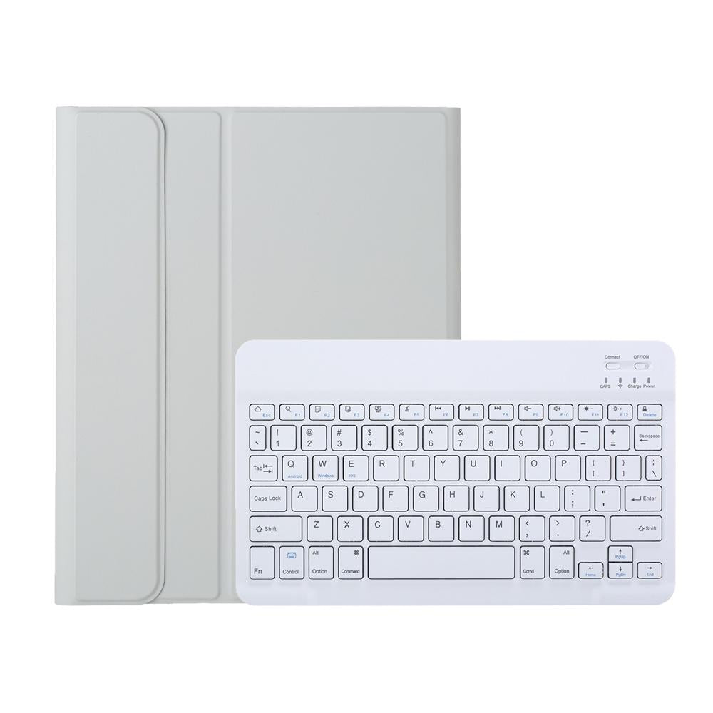 For-Samsung-Galaxy-Tab-A11+-Candy-Color-TPU-Bluetooth-Keyboard-Leather-Tablet-Case-with-Pen-Holder(Grey)