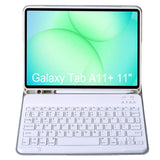 For-Samsung-Galaxy-Tab-A11+-Candy-Color-TPU-Bluetooth-Keyboard-Leather-Tablet-Case-with-Pen-Holder(Grey)