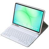 For-Samsung-Galaxy-Tab-A11+-Candy-Color-TPU-Bluetooth-Keyboard-Leather-Tablet-Case-with-Pen-Holder(Grey)