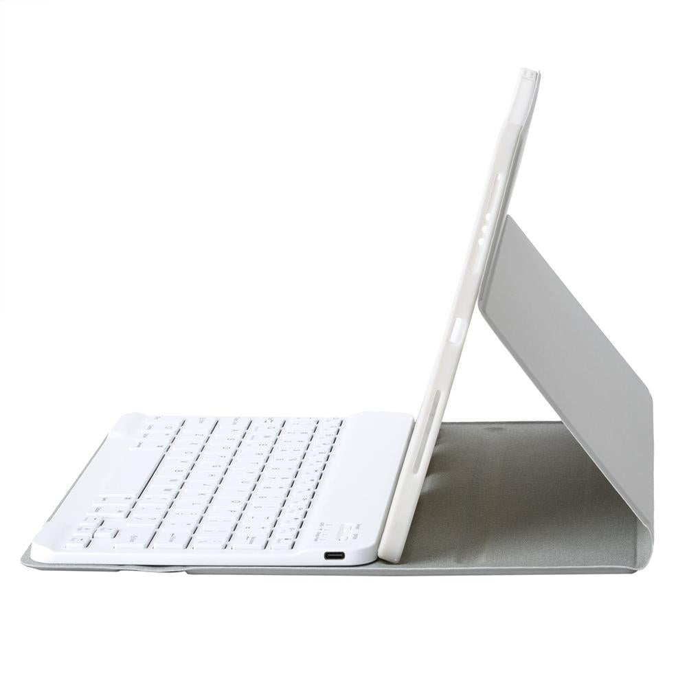 For-Samsung-Galaxy-Tab-A11+-Candy-Color-TPU-Bluetooth-Keyboard-Leather-Tablet-Case-with-Pen-Holder(Grey)
