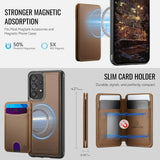 For-Samsung-Galaxy-A33-5G-JEEHOOD-J10-Flip-Card-Bag-MagSafe-Split-RFID-Leather-Phone-Case(Brown)