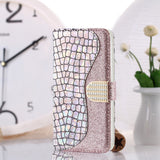 For-Samsung-Galaxy-S20-FE-Laser-Glitter-Powder-Matching-Crocodile-Texture-Horizontal-Flip-Leather-Case-with-Card-Slots-&-Holder-&-Wallet(Silver)
