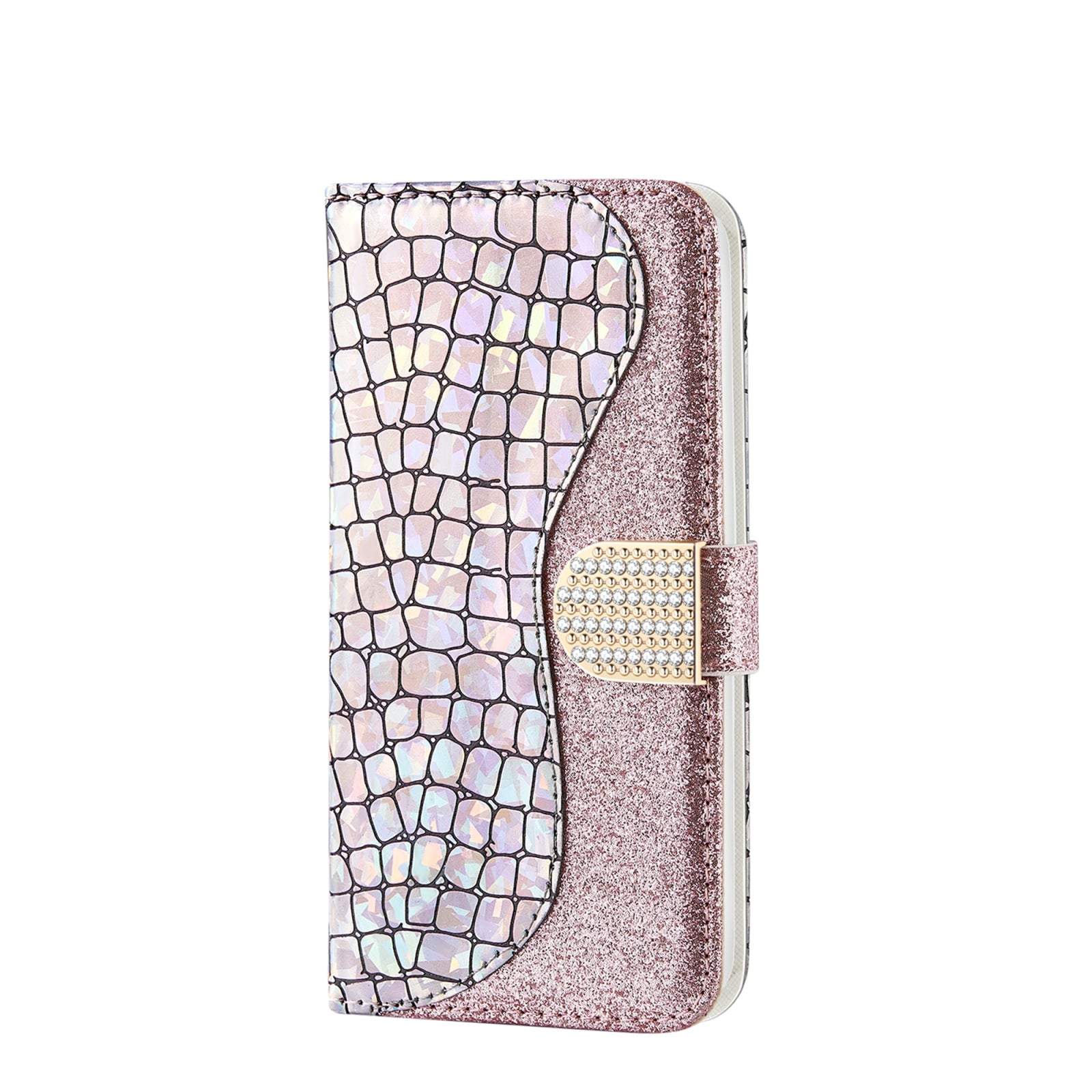 For-Samsung-Galaxy-S20-FE-Laser-Glitter-Powder-Matching-Crocodile-Texture-Horizontal-Flip-Leather-Case-with-Card-Slots-&-Holder-&-Wallet(Silver)