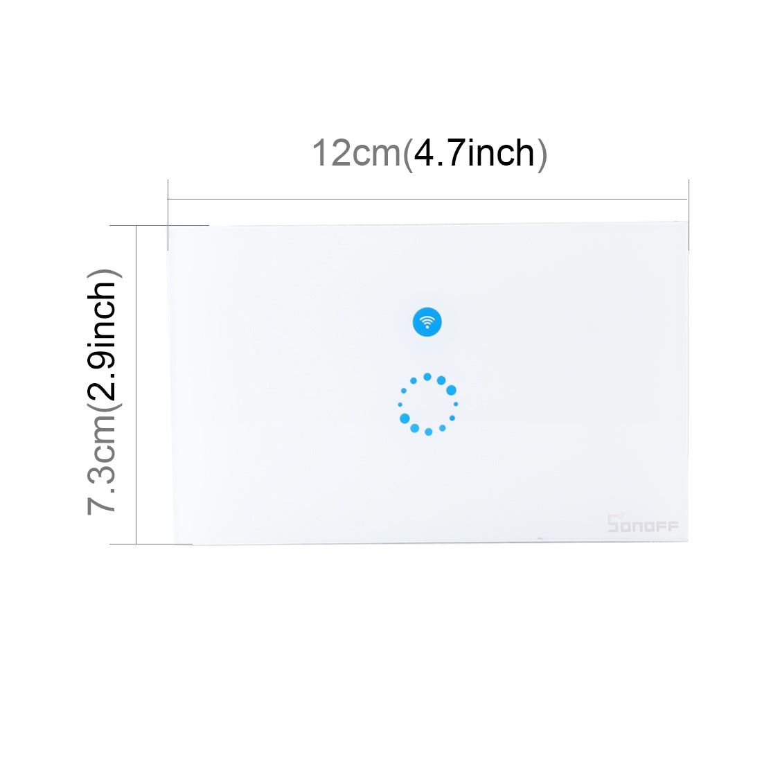 Sonoff  Touch 120mm 1 Gang Tempered Glass Panel Wall Switch Smart Home Light Touch Switch, Compatible with Alexa and Google Home, AC 90V-250V 400W 2A