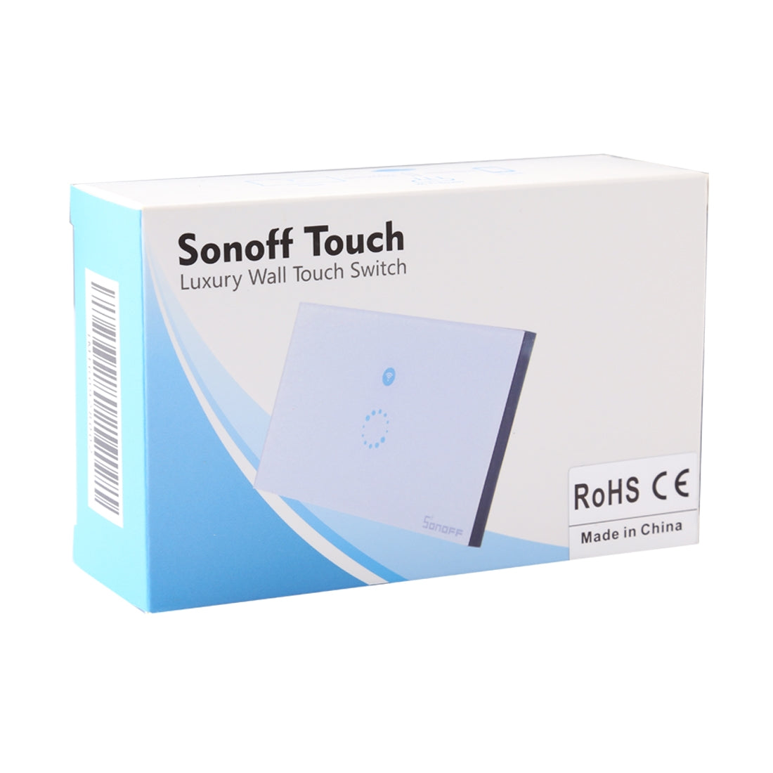 Sonoff  Touch 120mm 1 Gang Tempered Glass Panel Wall Switch Smart Home Light Touch Switch, Compatible with Alexa and Google Home, AC 90V-250V 400W 2A