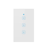 WS-US-03 EWeLink APP & Touch Control 2A 3 Gangs Tempered Glass Panel Smart Wall Switch, AC 90V-250V, US Plug