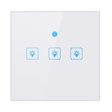 WS-UK-03 EWeLink APP & Touch Control 2A 3 Gangs Tempered Glass Panel Smart Wall Switch, AC 90V-250V, UK Plug