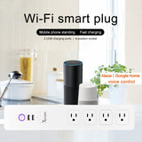 2 x USB Ports + 4 x US Plug Jack WiFi Remote Control Smart Power Socket Works with Alexa & Google Home, Cable Length: 1.5m, AC 110-240V, US Plug