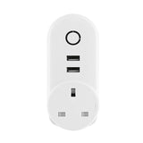 SA-002 2 USB Ports + 1 UK Socket WiFi Smart Power Plug Socket, Compatible with Alexa and Google Home, AC 110V-230V, UK Plug