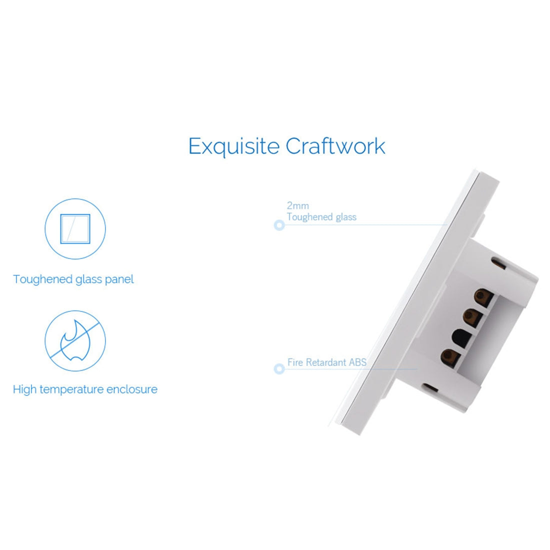 WS-EU-03 EWeLink APP & Touch Control 2A 3 Gangs Tempered Glass Panel Smart Wall Switch, AC 90V-250V, EU Plug