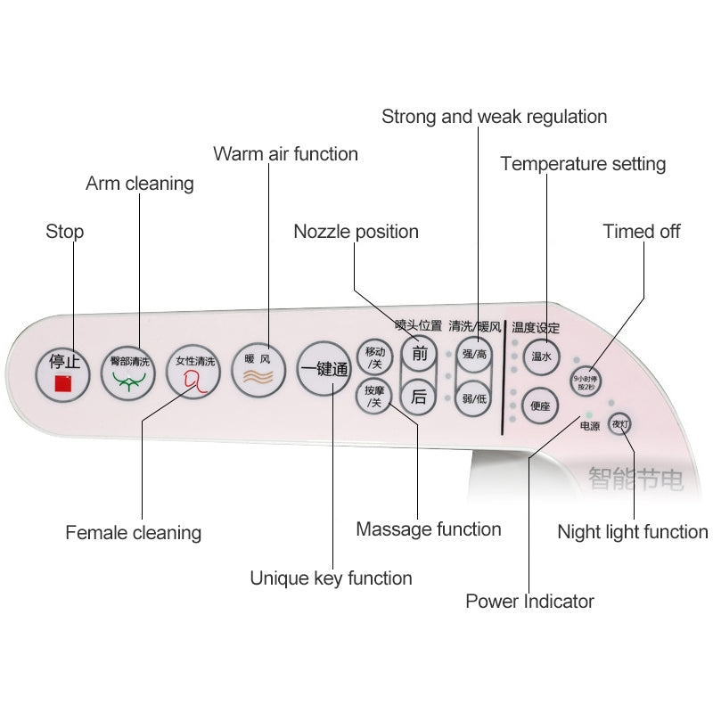 V Shape Multi-function Bathroom Automatic Cleaning Heating Intelligent Flush Toilet Cleaner Cover