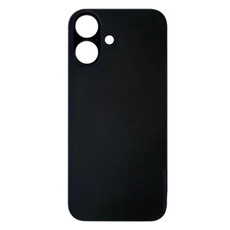 For iPhone 16 Plus Easy Replacement Big Camera Hole Glass Back Battery Cover(Black)