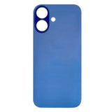 For iPhone 16 Plus Easy Replacement Big Camera Hole Glass Back Battery Cover(Blue)