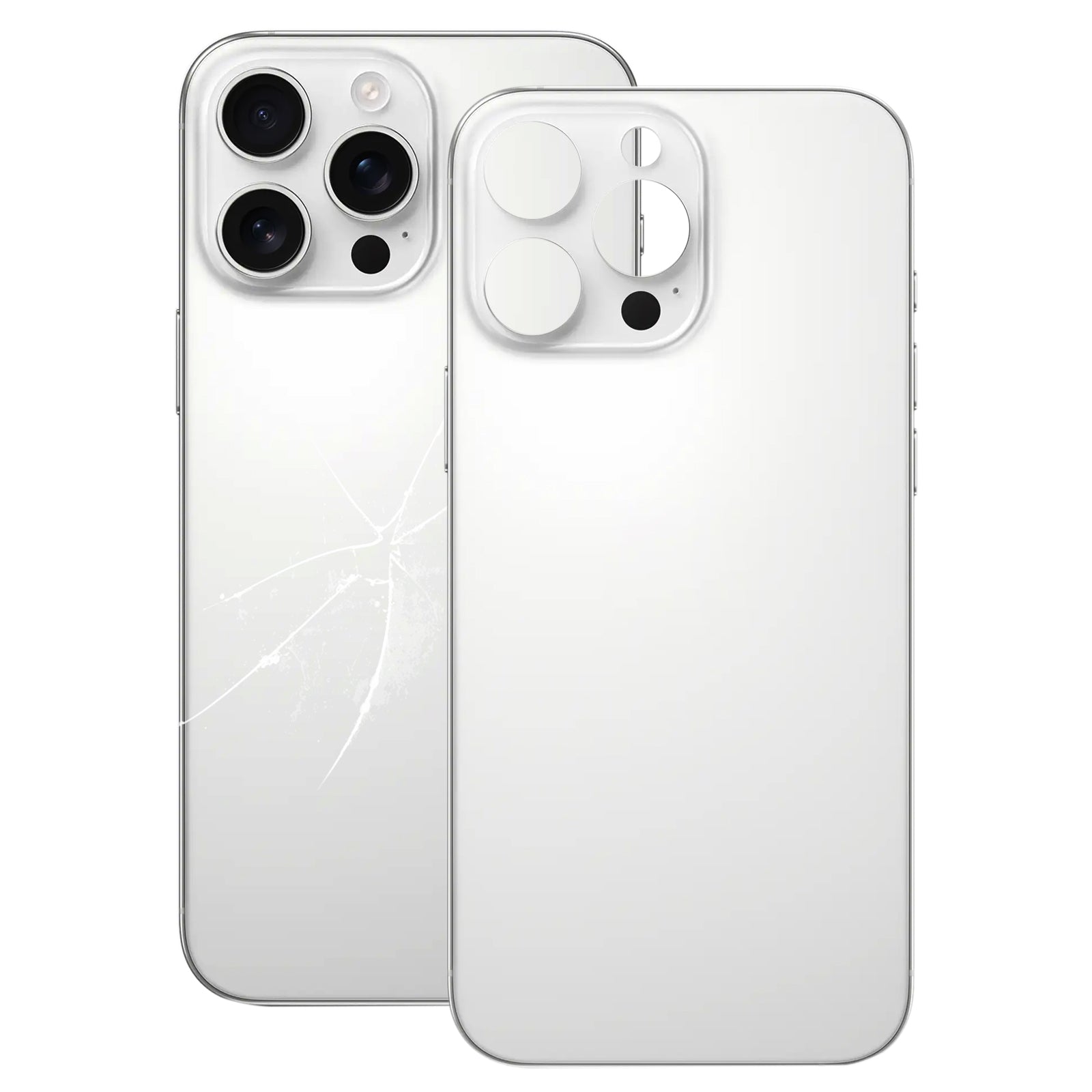 For iPhone 16 Pro Max Easy Replacement Big Camera Hole Glass Back Battery Cover(White)