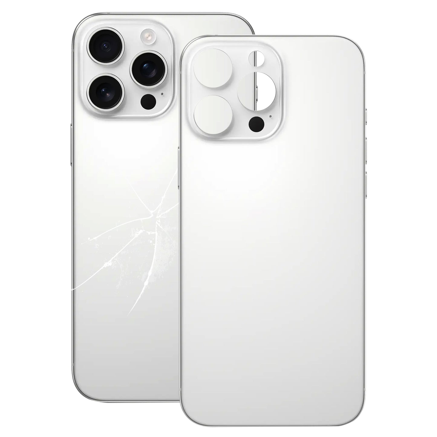 For iPhone 16 Pro Easy Replacement Big Camera Hole Glass Back Battery Cover(White)