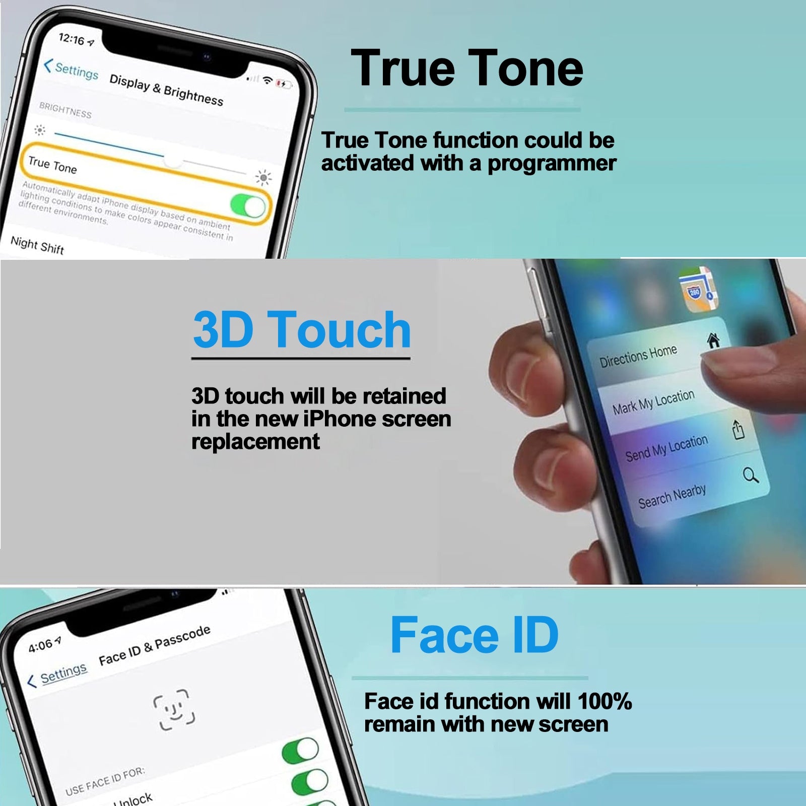 For iPhone 16 Original Super Retina XDR OLED Screen