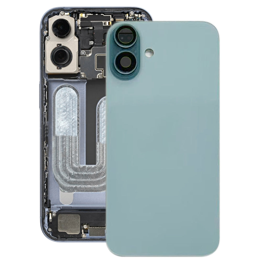 For iPhone 16 Plus Battery Back Cover with Camera Lens Cover(Green)