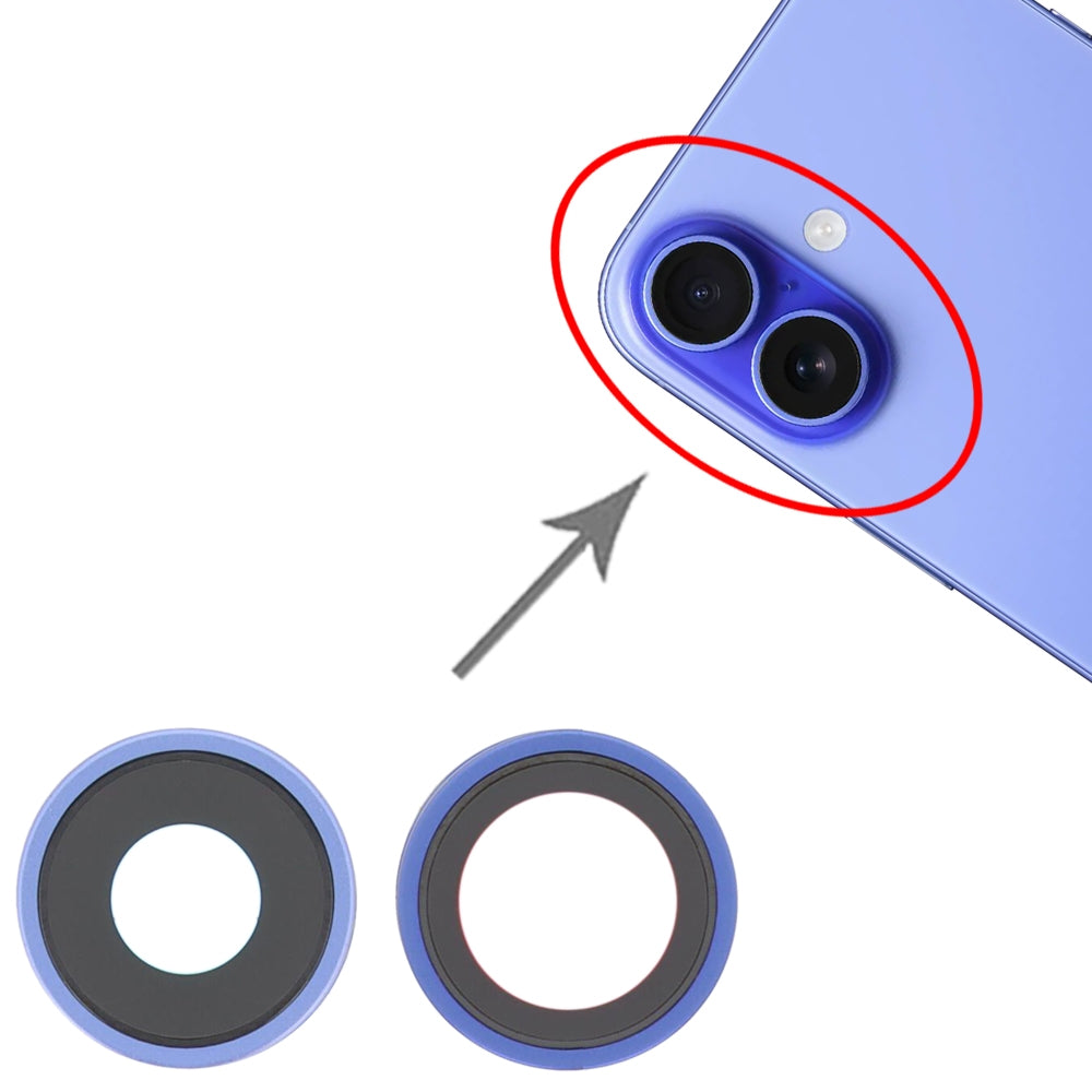 For iPhone 16 / 16 Plus Rear Camera Lens Cover (Blue)